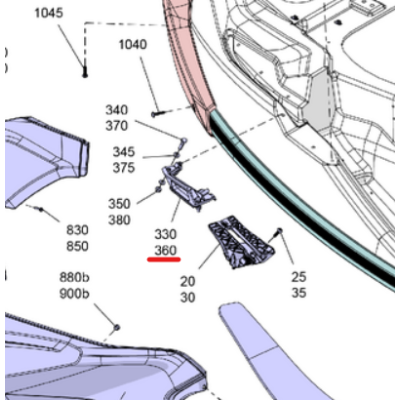Knaga Lewa BRP Sea-Doo GTX RXT WAKE PRO 18- 291004559 Knaga Lewa BRP Sea-Doo GTX RXT WAKE PRO 18- 291004559