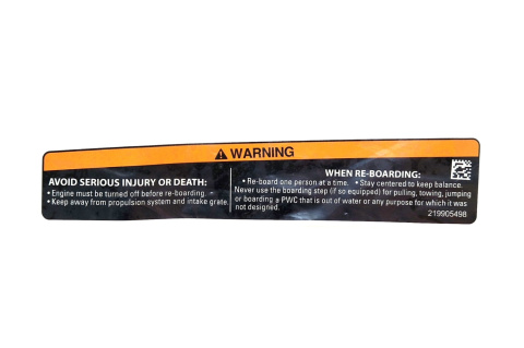 Naklejka Warning SeaDoo