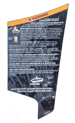 Naklejka Warning Sea-Doo