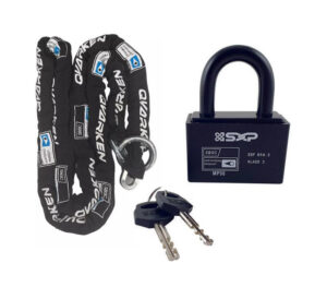 Łańcuch + Kłódka klasa 3 Zabezpieczenie Skuter Wodny Łódź Przyczepa