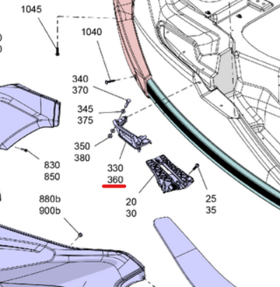 Knaga Lewa BRP Sea-Doo GTX RXT WAKE PRO 18-